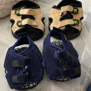 Build-A-Bear Navy and Tan Toddler Sandal Set